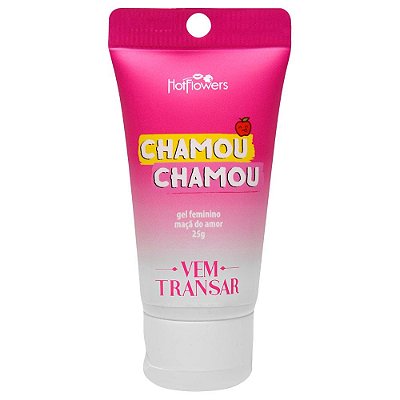 HOT FLOWERS VEM TRANSAR - CHAMOU CHAMOU - GEL EXCITANTE FEMININO COM AROMA MAÇÃ DO AMOR - 25GR