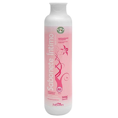 HOT FLOWERS - SABONETE ÍNTIMO MORANGO COM CHAMPANHE - 200gr