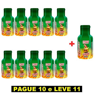 FORSEXY GEL HOT COMESTÍVEL - GUARANÁ - 30ML - KIT COM 11 UNIDADES