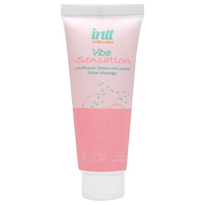 INTT VIBE SENSATION - LUBRIFICANTE E VIBRADOR LÍQUIDO JAMBU - SABOR MORANGO - 50ML