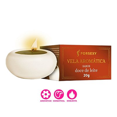 FORSEXY VELA AROMÁTICA BEIJÁVEL - SABOR DOCE DE LEITE