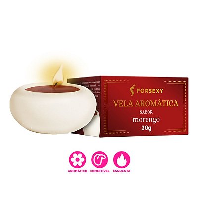 FORSEXY VELA AROMÁTICA BEIJÁVEL - SABOR MORANGO