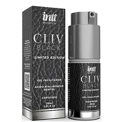 INTT CLIV BLACK - GEL DESSENSIBILIZANTE PARA SEXO ANAL SEM DOR EFEITO GELADO COM HIALURÔNICO - 30ML