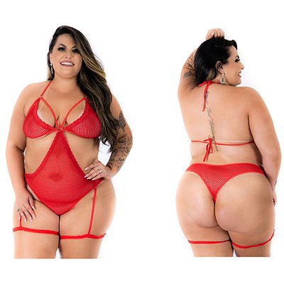 BODY LACRADORA SEXY PLUS COR VERMELHA