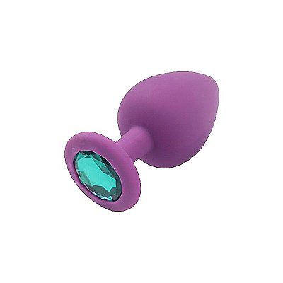 PLUG ANAL DE SILICONE ROXO TAMANHO M - 8CM