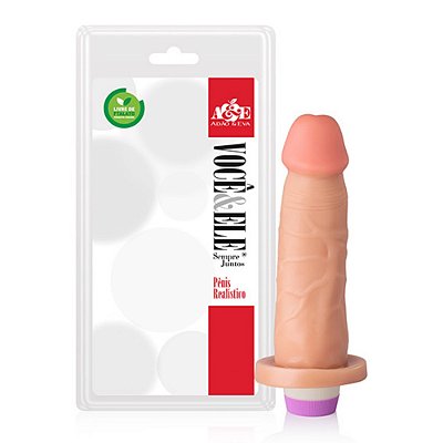 VOCÊ&ELE - PÊNIS REALÍSTICO BEGE COM VIBRADOR - 14,5CM