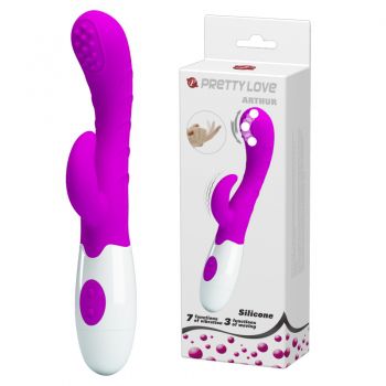 PRETTY LOVE ARTHUR - VIBRADOR ESTIMULADOR DE PONTO G E CLÍTORIS, À PROVA D'ÁGUA COM 7 NÍVEIS DE VIBRAÇÃO - 18 X 3 CM