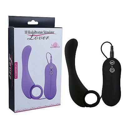 APHRODISIA LOVER - PLUG ANAL EM SILICONE SOFT TOUCH COM 10 NÍVEIS DE VIBRAÇÃO E CONTROLE REMOTO - 13,5 X 3,1 CM | COR: PRETO