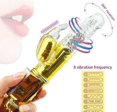 Vibrador Rotativo Jack Rabbit Metálico com 36 Vibrações - Ultra Potente