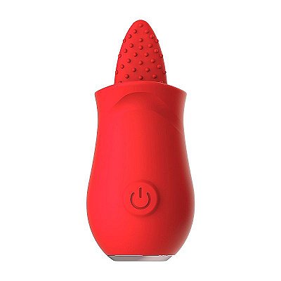 VIBRADOR EM FORMATO DE LÍNGUA PARA CLITÓRIS - 10 MODOS DE ESTIMULAÇÃO - COR VERMELHO