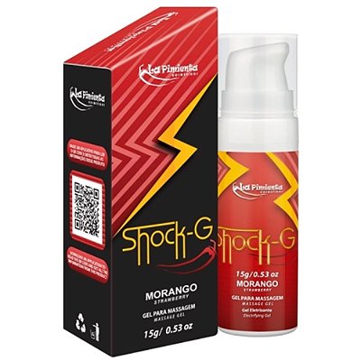 La Pimienta Shock-G - Gel vibrador líquido beijável de alta potência - 15gr - aroma morango