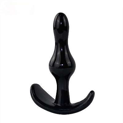 PLUG ANAL FLEXIVEL PARA INICIANTES EM SILICONE MACIO 8x2,2cm -  COR: PRETO