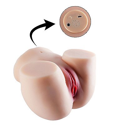 BUNDA MASTURBADORA REALÍSTICA - VAGINA E ANUS PENETRÁVEIS COM VIBRADOR RECARREGÁVEL COM CONTROLE REMOTO M4