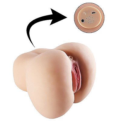 BUNDA MASTURBADORA REALÍSTICA - VAGINA E ANUS PENETRÁVEIS COM VIBRADOR RECARREGÁVEL COM CONTROLE REMOTO M2