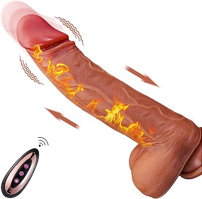 SWING PENIS WARRIOR DILDO - PÊNIS REALÍSTICO EM SILICONE COM TEXTURA SUPER MACIA COM VENTOSA MOVIMENTO VAI E VEM, AQUECIMENTO E CONTROLE REMOTO SEM FIO - 21x3,8cm