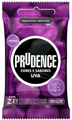 Preservativo camisinha prudence sabor uva - 3uni