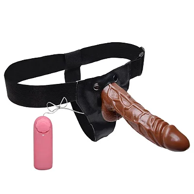 CINTA CAPA PENIANA COM VIBRADOR - 20X4CM - COR MARROM