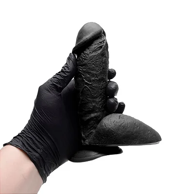 PÊNIS DE BORRACHA SILICONE COM VENTOSA 16 X 4,4 CM - COR PRETA