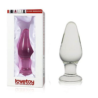 LOVETOY GLASS ROMANCE - PLUG ANAL EM VIDRO COM FORMATO CÔNICO E BASE - 10,4 X 3,9 CM