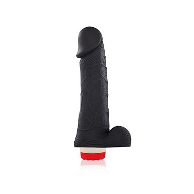 REAL PETER PERFECT LOVE - PÊNIS REALÍSTICO COM VIBRADOR 18X3.5CM - COR PRETA