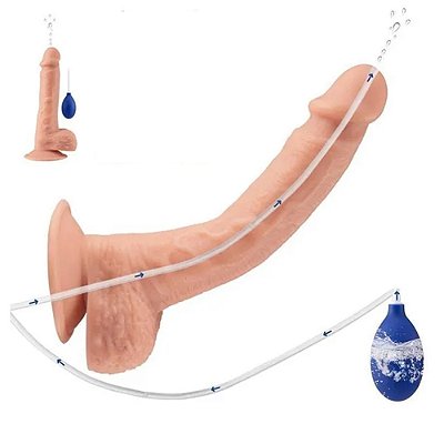 REALISTIC EJACULATING DILDO 10.2' - PÊNIS DE BORRACHA EJACULADOR COM VENTOSA - 26X4,5CM