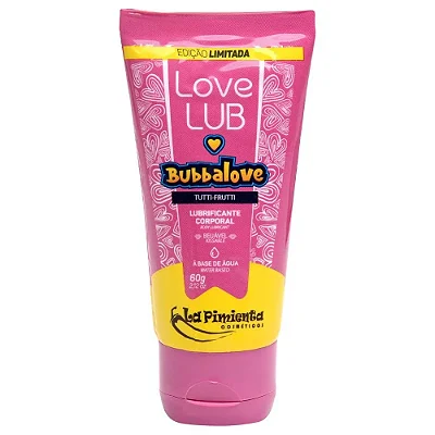 La Pimienta Bubbalove - Lubrificante Love Lub beijável - 60G - sabor tutti-frutti