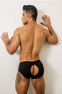 CUECA JOCKSTRAP MODELO ALL OPEN - COR PRETA