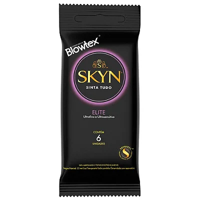 Blowtex Preservativo Skyn Elite sem latex Ultrafino e Ultra Sensitive - 06 Unidades