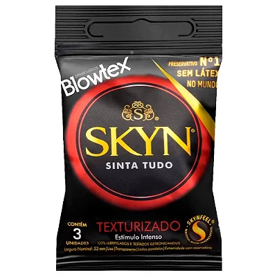 Blowtex Preservativo Skyn Texturizado sem latex - 03 Unidades