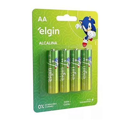 ELGIN ENERGY - Pilha alcalina cartela com 4 pilhas AA