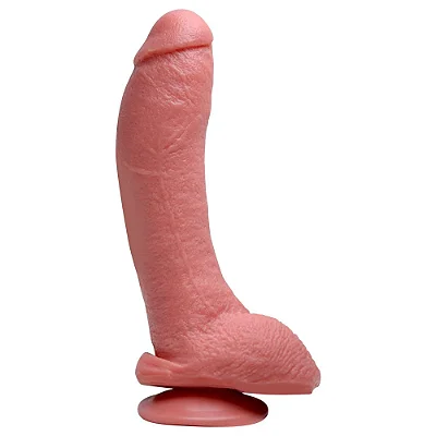 JEFF - PÊNIS DE BORRACHA SILICONE COM VENTOSA 23,3 X 5,6CM - COR BEGE