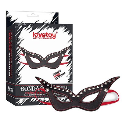 MÁSCARA EM COURO SINTÉTICO - LOVETOY BONDAGE FETISH COLLECTION