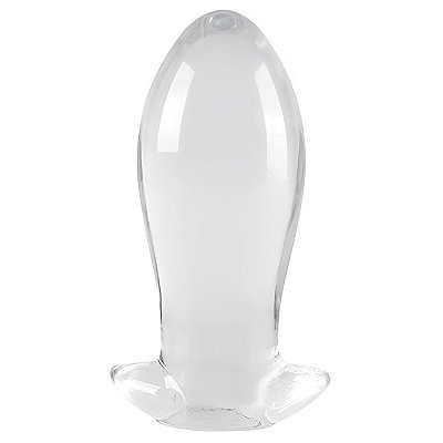 PLUG ANAL TRANSPARENTE DIÂMETRO AVANTAJADO E ALÇA - 13,5CM