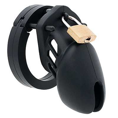 CB-6000S - CASTIDADE MASCULINA EM SILICONE 8X3,5cm - COR PRETA