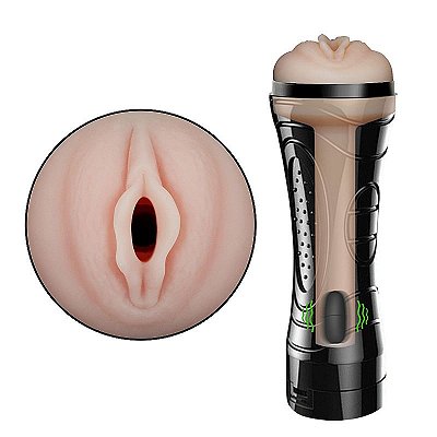 Masturbador vagina em cyber skin formato lanterna com vibrador