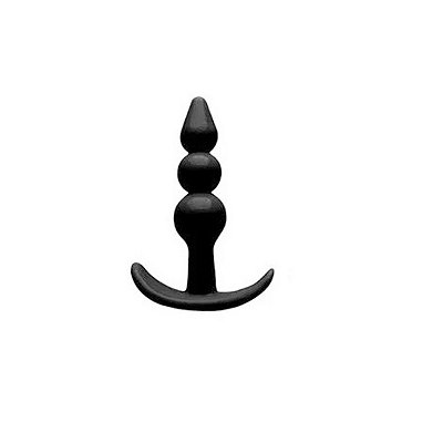 PLUG ANAL FLEXIVEL COM ONDULAÇÕES EM SILICONE MACIO 9x2,3cm - COR: PRETO