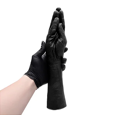 Prótese mão para fisting borracha maciça 33,5 X 6,8Cm - cor preta