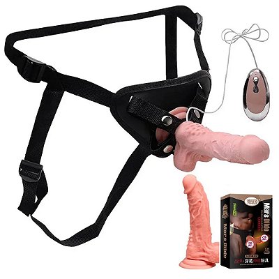 MARS DILDO - CINTA PENIANA REALÍSTICA COM VIBRO - 20,5x4,2cm
