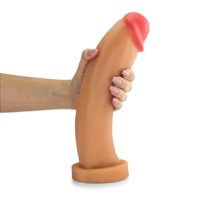 Realistic big dildo Banana da terra - Pinto de borracha realístico flexível  - 30x6,9cm - cor bege
