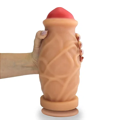 Realistic big dildo Cogumelo - Pinto de borracha realístico flexível com ventosa - 23x8,8cm - cor bege