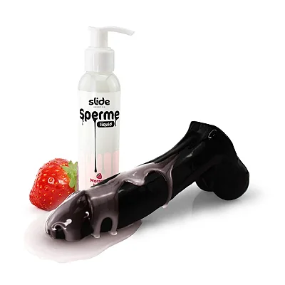 Sperme Liquid - Lubrificante a Base de Água e Silicone de Longa Duração que Imita o Semen - Sabor Morango