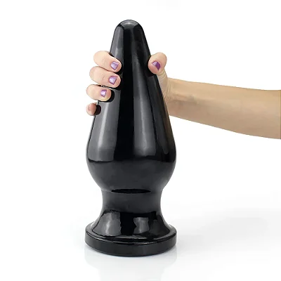 Realistic big butt plug Sputinik  - Plug Anal Grande Flexível 27,5 x 11,5cm - cor preto