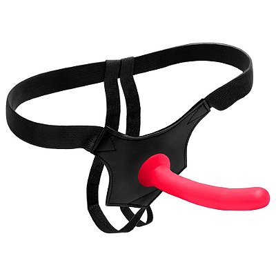 Strap on - cinta com dildo ponto G -17X4 - cor rosa