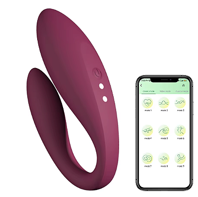 Fantasy Couple - vibrador de casal recarregável em formato de "U" controlado por aplicativo
