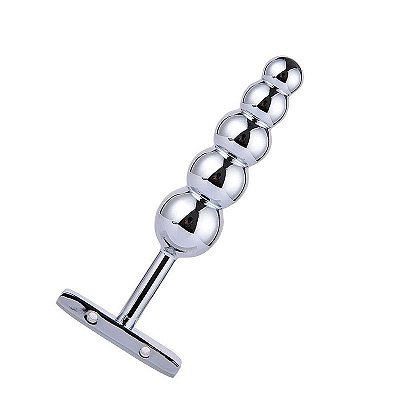 Plug anal escolado em aço inox com puxador