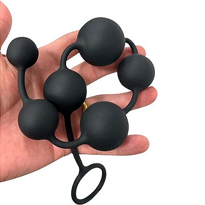 Anal Beads - Cordão de bolinha tailandesa em silicone - 38cm