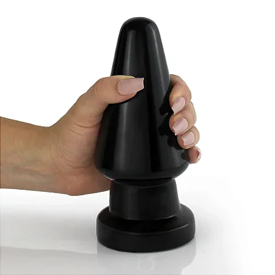 Realistic big butt plug Vulcão - Plug Anal Grande Flexível 17,5 x 7cm - cor preto