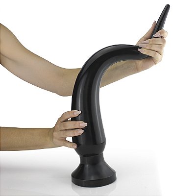 Realistic big butt plug Intrometido - Plug Anal Grande Flexível 60x8,6cm - cor preto