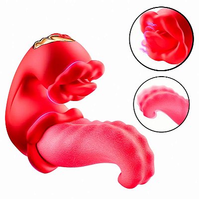 Medusa's Kiss - Boca e Língua recarregável estimuladora dupla