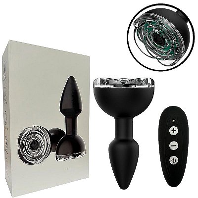 Plug anal recarregável com controle remoto por voz - 5.6 x 2.5cm